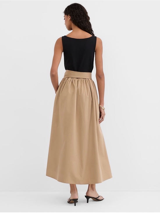 LOFT Dresses & Skirts - LOFT Tan Maxi A-Line Skirt with Gathered Waist